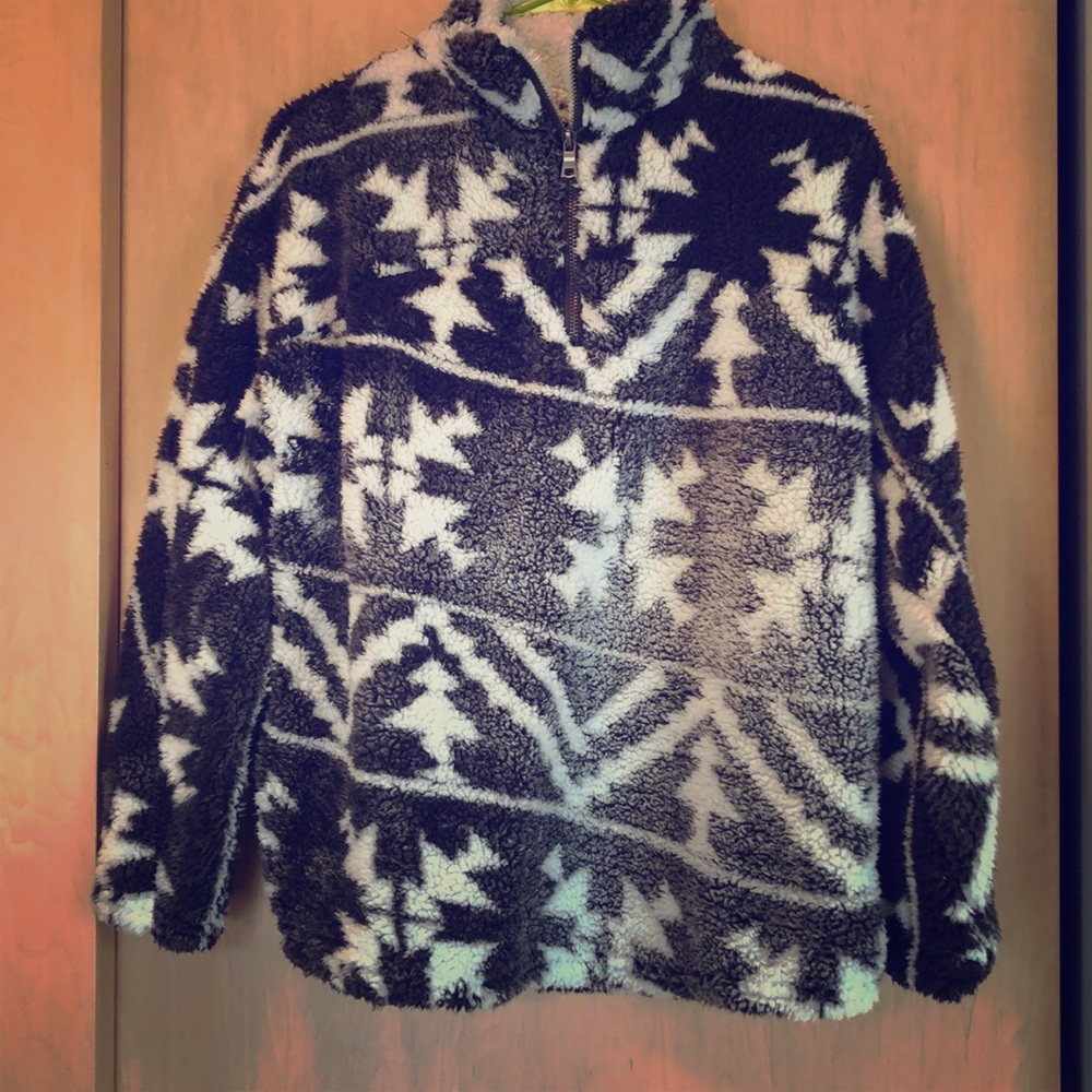 Faux fuzzy pullover